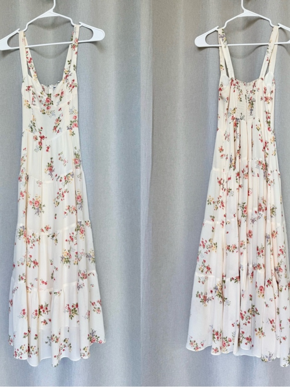 Reformation Aviva Ivory Floral Sleeveless Midi Dress XS (0) - Picture 3 of 10